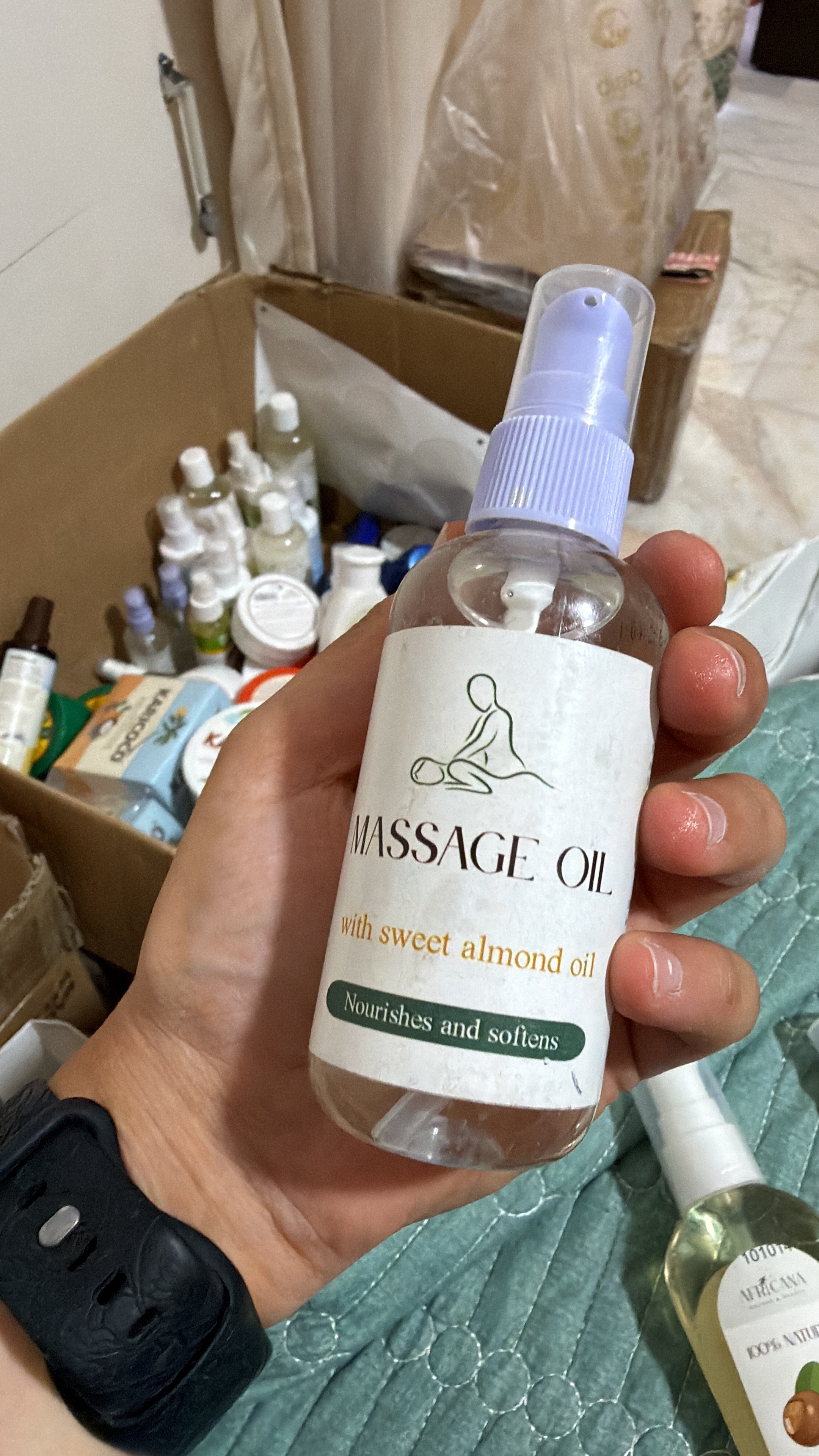 Massage oil with sweet almond