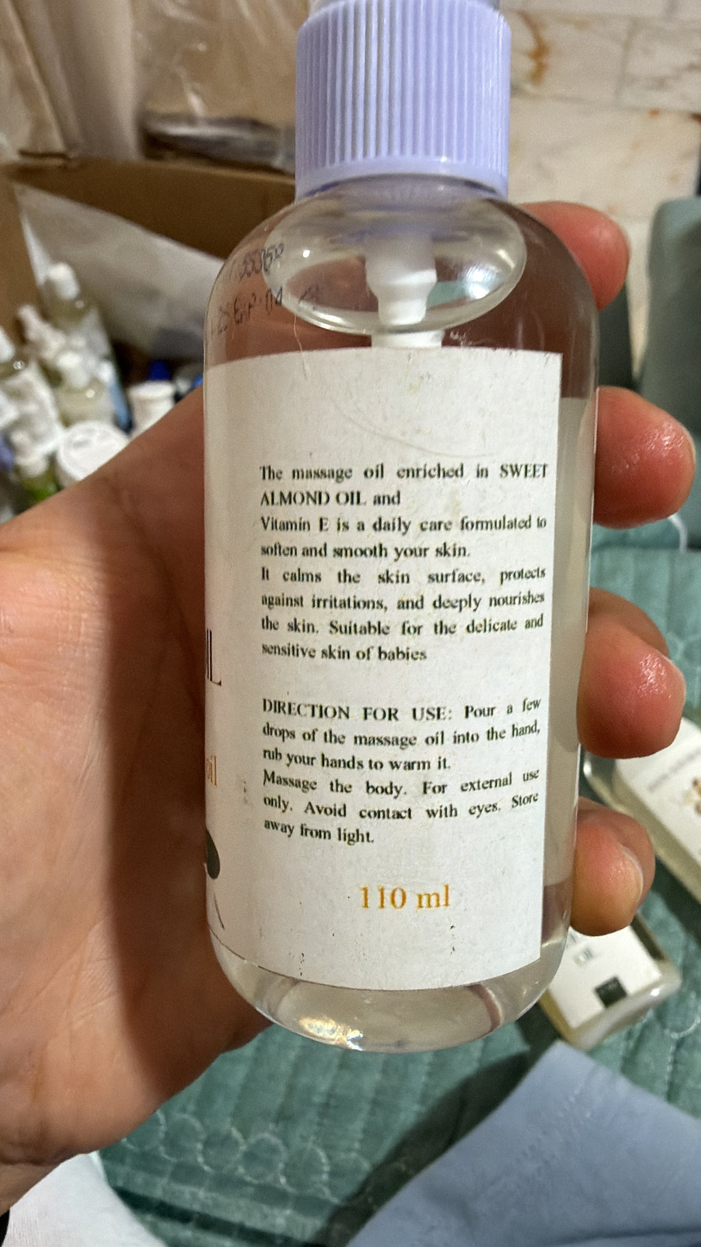 Massage oil with sweet almond